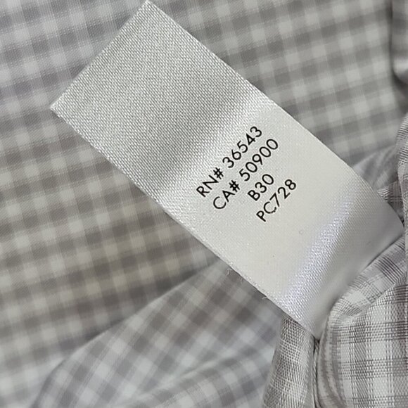 Calvin Klein Two Pocket Shirt Men's L Grey & White Checked Short Sleeve EUC LN - Picture 7 of 14
